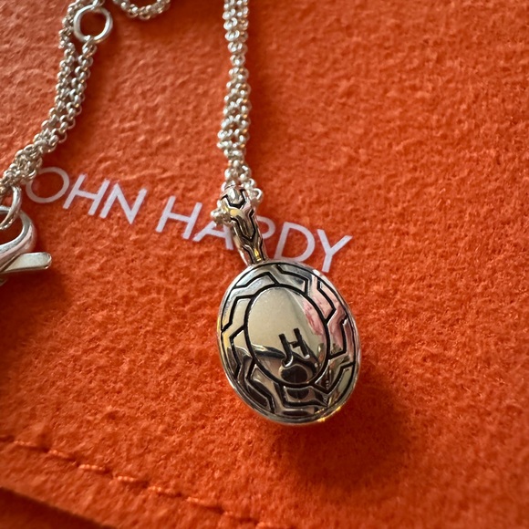 John Hardy Flame Talisman Necklace, Gold, Sterling Silver, Diamonds - Picture 4 of 10